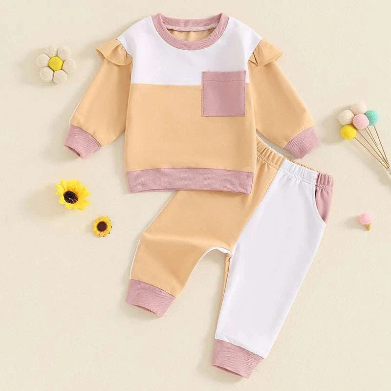 0-36M Infant Girl Spring Fall Outfit Contrast Color Frill Trim Long Sleeve Tops Elastic Waist PantsExpress Global Mart  customizedHign-concerned Chemical:NoneFit:Fits true to size, take your normal sizeOuterwear Type:coatModel Number:SetMaterial Composition:cotton polyesterSleeve Style:regularC0-36M Infant Girl Spring Fall Outfit Contrast Color Frill Trim Long Slb0d141-b8