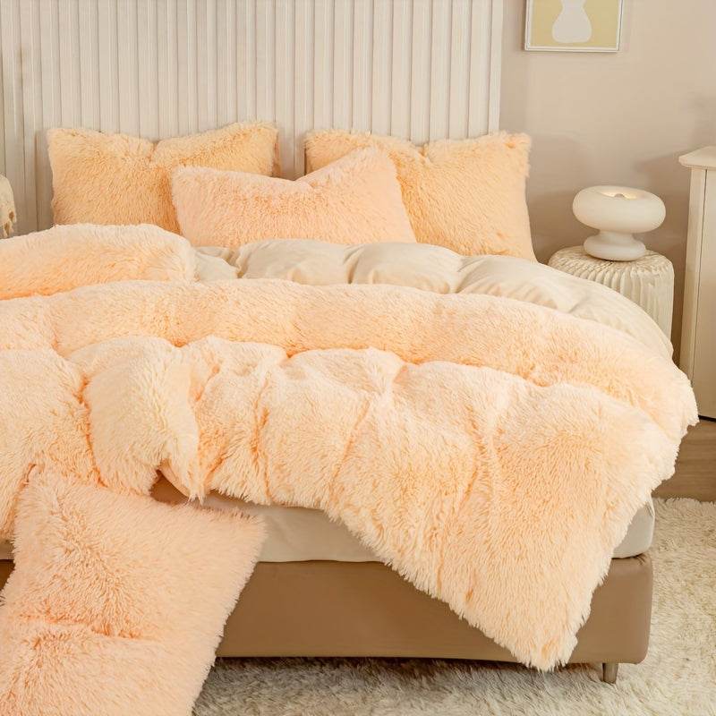 Multicolor Plush Duvet Cover SetExpress Global Mart  customizedProduct Description
Enhance your bedroom with the Multicolor Plush Duvet Cover Set, a luxurious addition that combines comfort and style seamlessly. Crafted from 100Multicolor Plush Duvet Cover SetCartifind