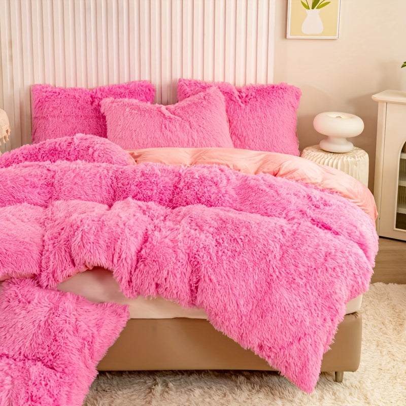 Multicolor Plush Duvet Cover SetExpress Global Mart  customizedProduct Description
Enhance your bedroom with the Multicolor Plush Duvet Cover Set, a luxurious addition that combines comfort and style seamlessly. Crafted from 100Multicolor Plush Duvet Cover SetCartifind