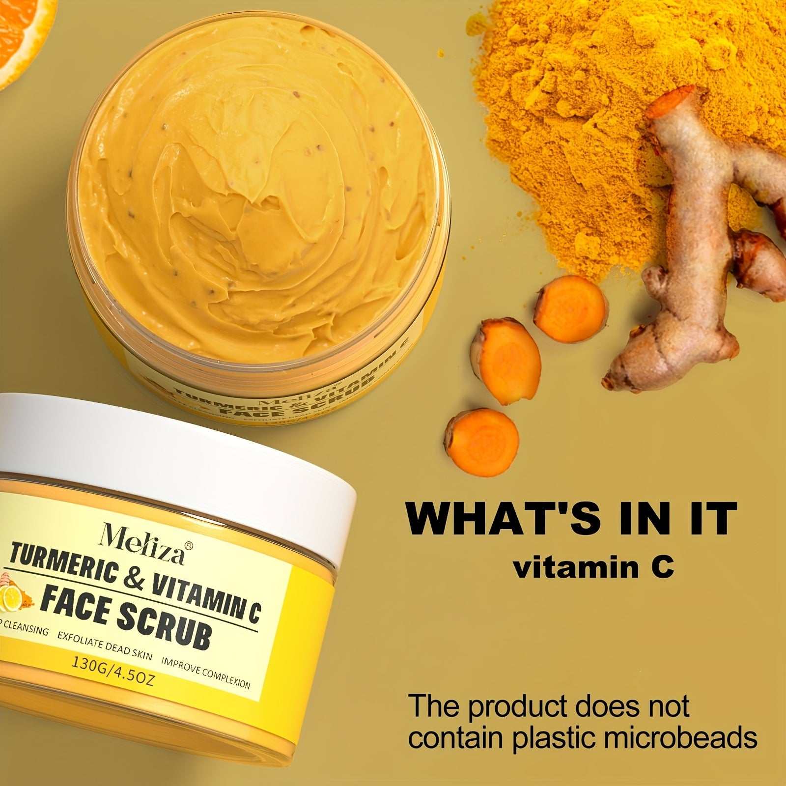 Turmeric Face Scrub Cream, Organics Microdermabrasion Facial Scrub, Exfoliating, Cleansing SkinExpress Global Mart  customizedSkin Type:AllItem Form:CreamActive Ingredients:Citric AcidProduct Benefits:CleansingProduct Attributes:HypoallergenicEffect:moisturizingMain Ingredients:TurmericItem1pc Vitamin C And Turmeric Face Scrub Cream, Organics Microdermabrasiob0d141-b8