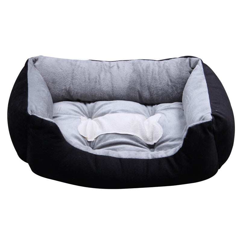 Extra Large Luxury Washable Pet Dog Puppy Cat Bed Cushion Soft Mat Warmer Basket Color:Black Size:XxS