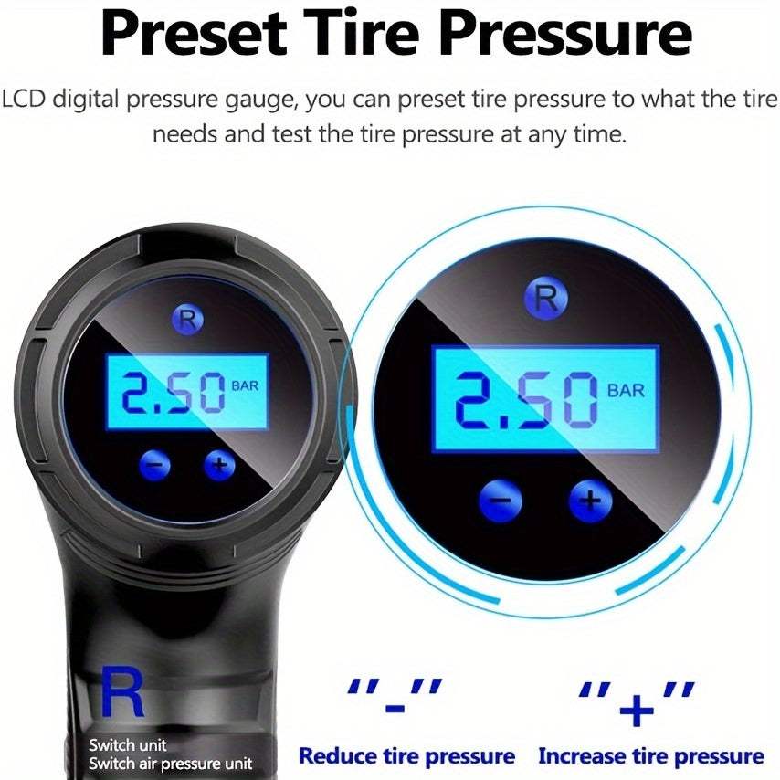 1pc Portable Wireless Electric Inflatable Pump, Wireless Car Air Pump, Digital Auto Tire Inflator, Portable Air CompressorExpress Global Mart  customizedPower Source:ElectricTank Style:PortablePower Supply:USB PoweredBattery Properties:Rechargeable BatteryRechargeable Battery:Lithium BatteryBrand:EAFCItem ID:BH500021pc Portable Wireless Electric Inflatable Pump, Wireless Car Air Pump,b0d141-b8