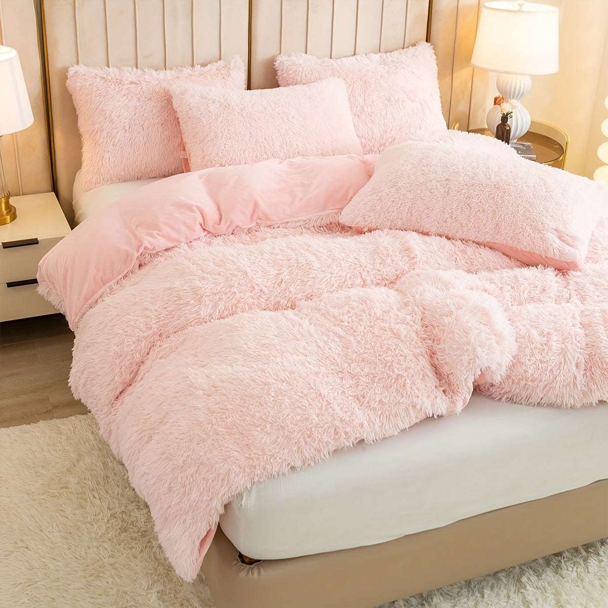 Multicolor Plush Duvet Cover SetExpress Global Mart  customizedProduct Description
Enhance your bedroom with the Multicolor Plush Duvet Cover Set, a luxurious addition that combines comfort and style seamlessly. Crafted from 100Multicolor Plush Duvet Cover SetCartifind