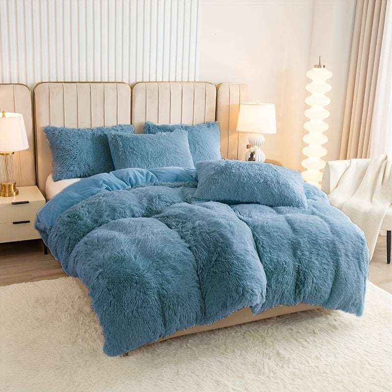 Multicolor Plush Duvet Cover SetExpress Global Mart  customizedProduct Description
Enhance your bedroom with the Multicolor Plush Duvet Cover Set, a luxurious addition that combines comfort and style seamlessly. Crafted from 100Multicolor Plush Duvet Cover SetCartifind