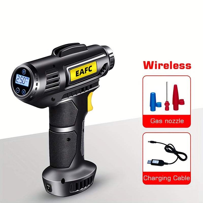 150PSI Cordless Car Tire Inflator PumpExpress Global Mart  customizedPower Mode:USB ChargingOperating Voltage:≤36VBattery Properties:Rechargeable BatteryRechargeable Battery:Lithium Battery-18650 SeriesDischarge Function:No discharge Portable Air Compressor: 150PSI Cordless Car Tire Inflator Pump With Pb0d141-b8