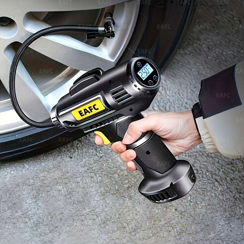 150PSI Cordless Car Tire Inflator PumpExpress Global Mart  customizedPower Mode:USB ChargingOperating Voltage:≤36VBattery Properties:Rechargeable BatteryRechargeable Battery:Lithium Battery-18650 SeriesDischarge Function:No discharge Portable Air Compressor: 150PSI Cordless Car Tire Inflator Pump With Pb0d141-b8