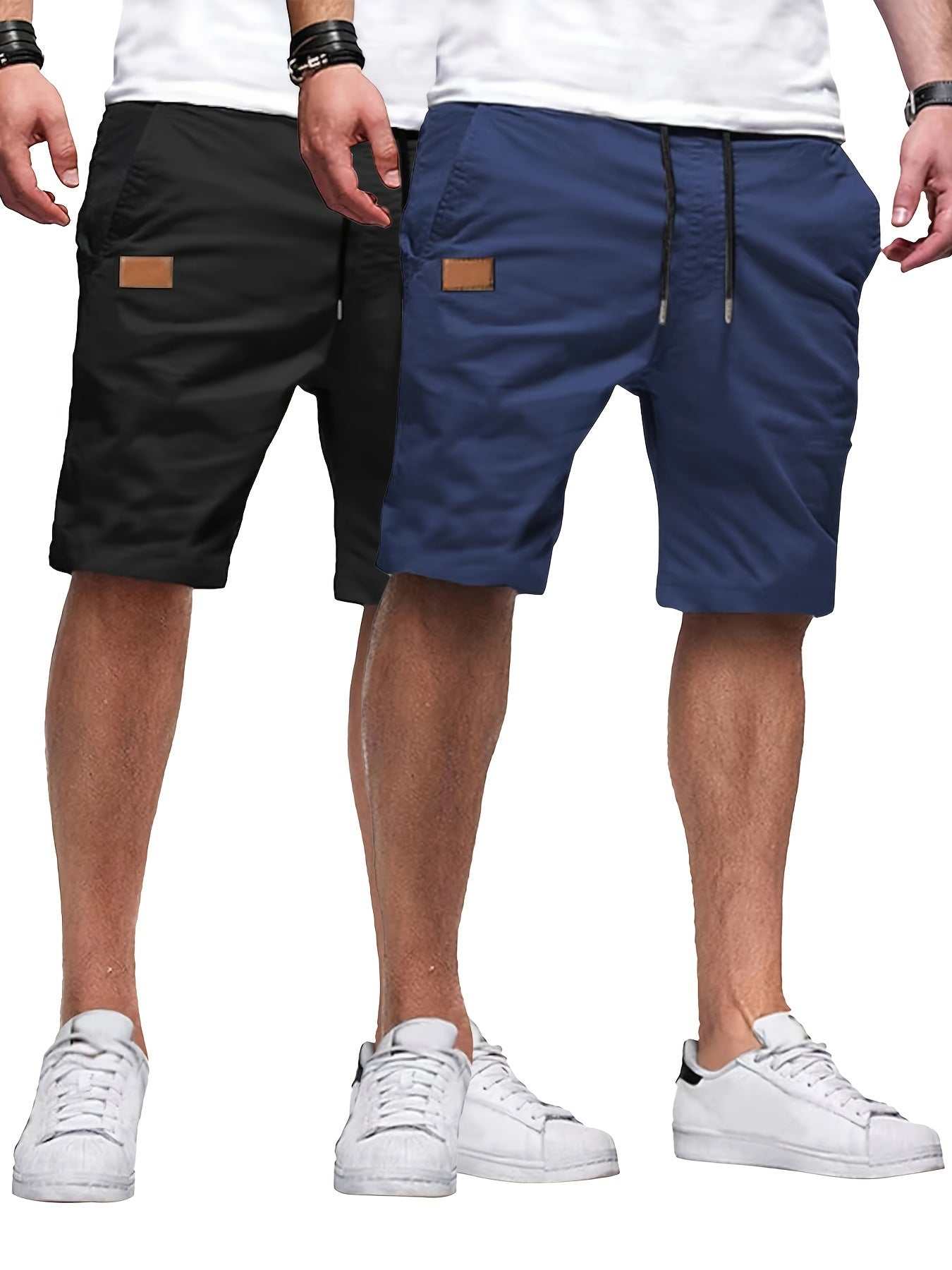 2pcs Mens Relaxed Fit Casual Cargo Shorts - Drawstring Waist, Slight Stretch, Solid Color, Woven Fabric, Hand Washable - PerfectExpress Global Mart  customizedMaterial:Woven FabricComposition:100% PolyesterDetails:DrawstringPattern:Solid colorSheer:NoFabric:Slight StretchType:ShortsOperation Instruction:Hand wash or profes2pcs Mens Relaxed Fit Casual Cargo Shorts - Drawstring Waist, Slight Sb0d141-b8