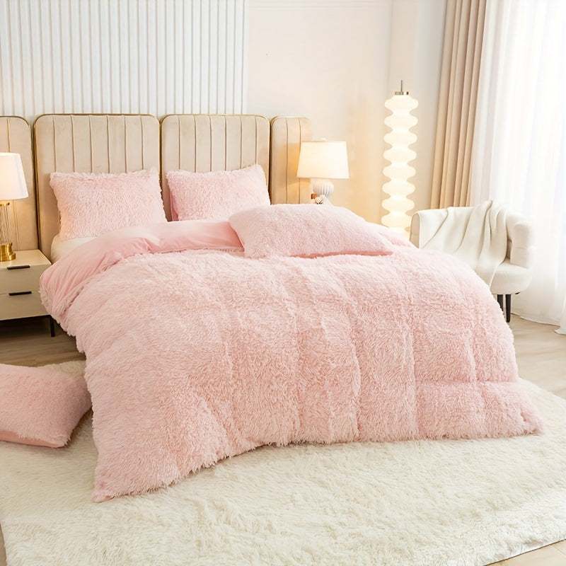 Multicolor Plush Duvet Cover SetExpress Global Mart  customizedProduct Description
Enhance your bedroom with the Multicolor Plush Duvet Cover Set, a luxurious addition that combines comfort and style seamlessly. Crafted from 100Multicolor Plush Duvet Cover SetCartifind