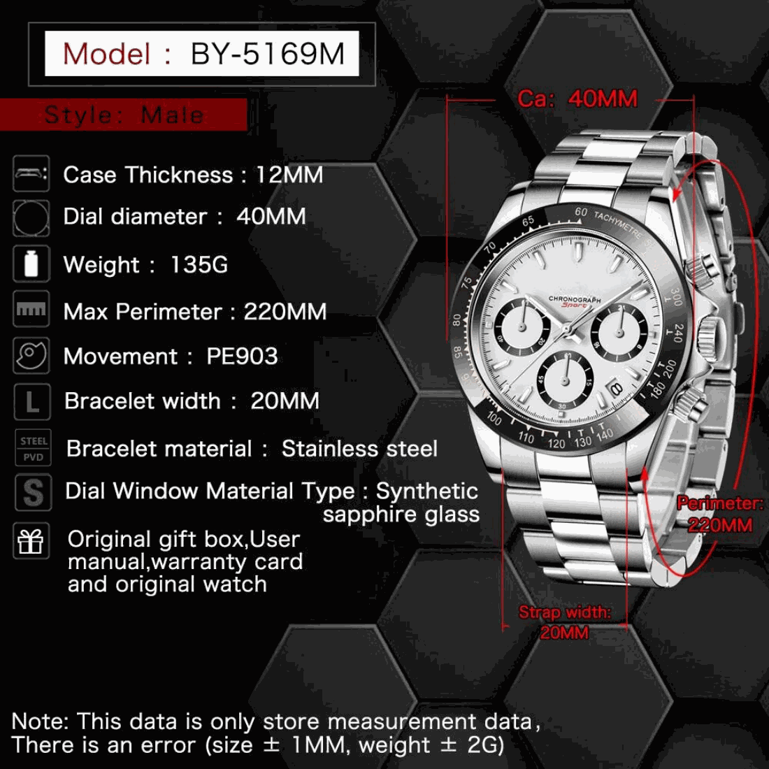 Luxury Chronograph Sport WatchExpress Global Mart  men_watchesProduct Description
Elevate your timekeeping with the Luxury Chronograph Sport Watch, a perfect blend of style, functionality, and durability. This exquisite timepieLuxury Chronograph Sport WatchCartifind