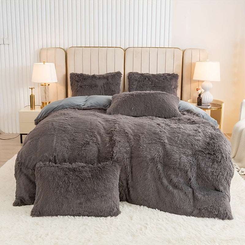 Multicolor Plush Duvet Cover SetExpress Global Mart  customizedProduct Description
Enhance your bedroom with the Multicolor Plush Duvet Cover Set, a luxurious addition that combines comfort and style seamlessly. Crafted from 100Multicolor Plush Duvet Cover SetCartifind