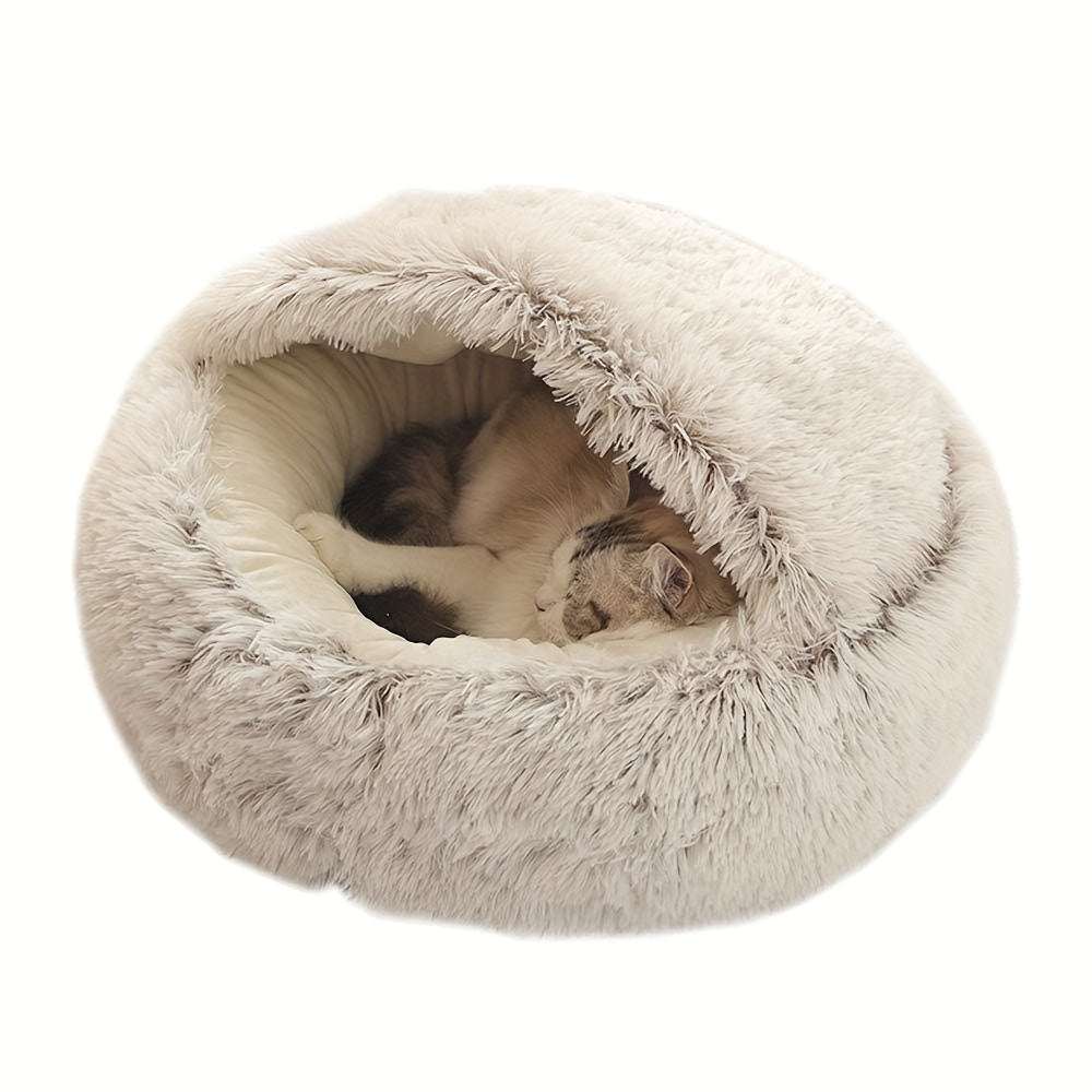 Calming Dog Beds & Cat Cave BedExpress Global Mart  customizedMajor Material:Faux FurItem ID:YC61842Calming Dog Beds & Cat Cave Bed With Hooded Cover, Washable Round Bedsb0d141-b8