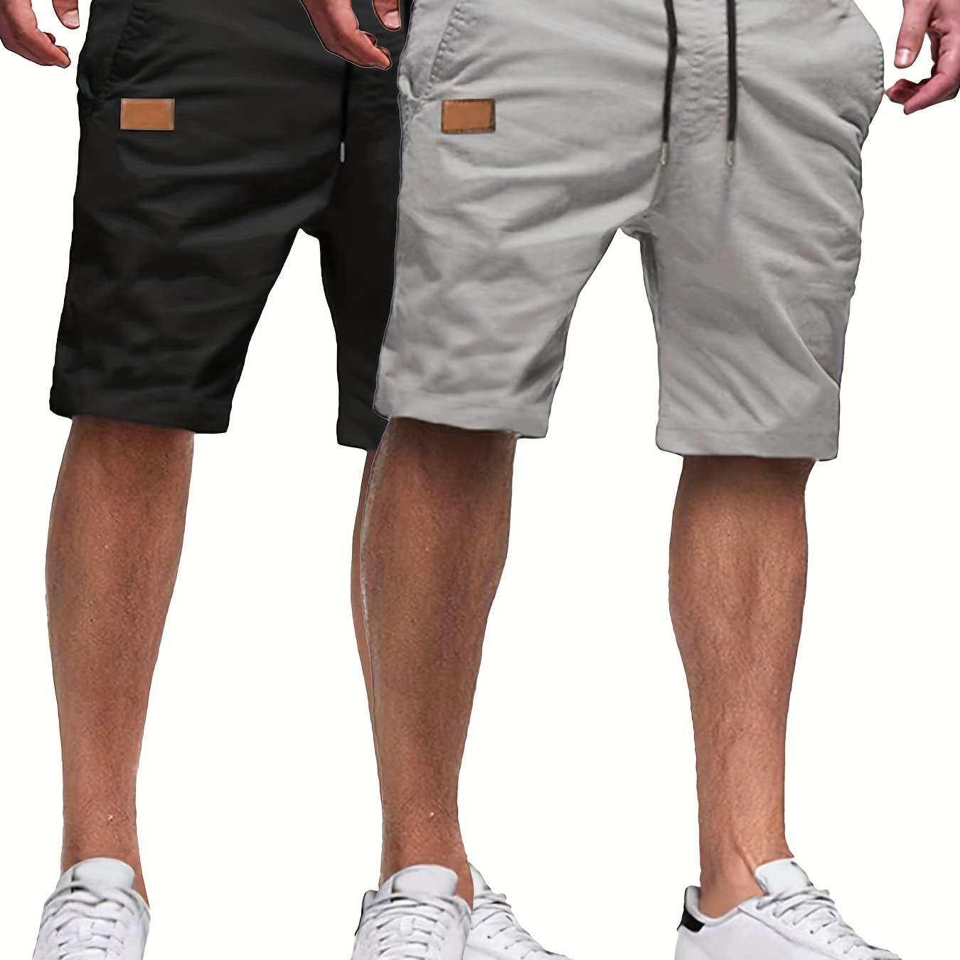 2pcs Mens Relaxed Fit Casual Cargo Shorts - Drawstring Waist, Slight Stretch, Solid Color, Woven Fabric, Hand Washable - PerfectExpress Global Mart  customizedMaterial:Woven FabricComposition:100% PolyesterDetails:DrawstringPattern:Solid colorSheer:NoFabric:Slight StretchType:ShortsOperation Instruction:Hand wash or profes2pcs Mens Relaxed Fit Casual Cargo Shorts - Drawstring Waist, Slight Sb0d141-b8