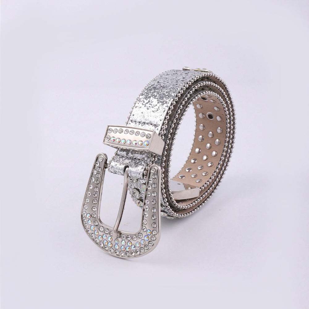 PU Leather Rhinestone BeltExpress Global Mart  Pieces: 1-piece
Material: PU
Imported
Product measurements:
S: Length 31.5 in, M: Length 35.4 in, L: Length 39.4 inWidth 1.5PU Leather Rhinestone BeltTrendsi