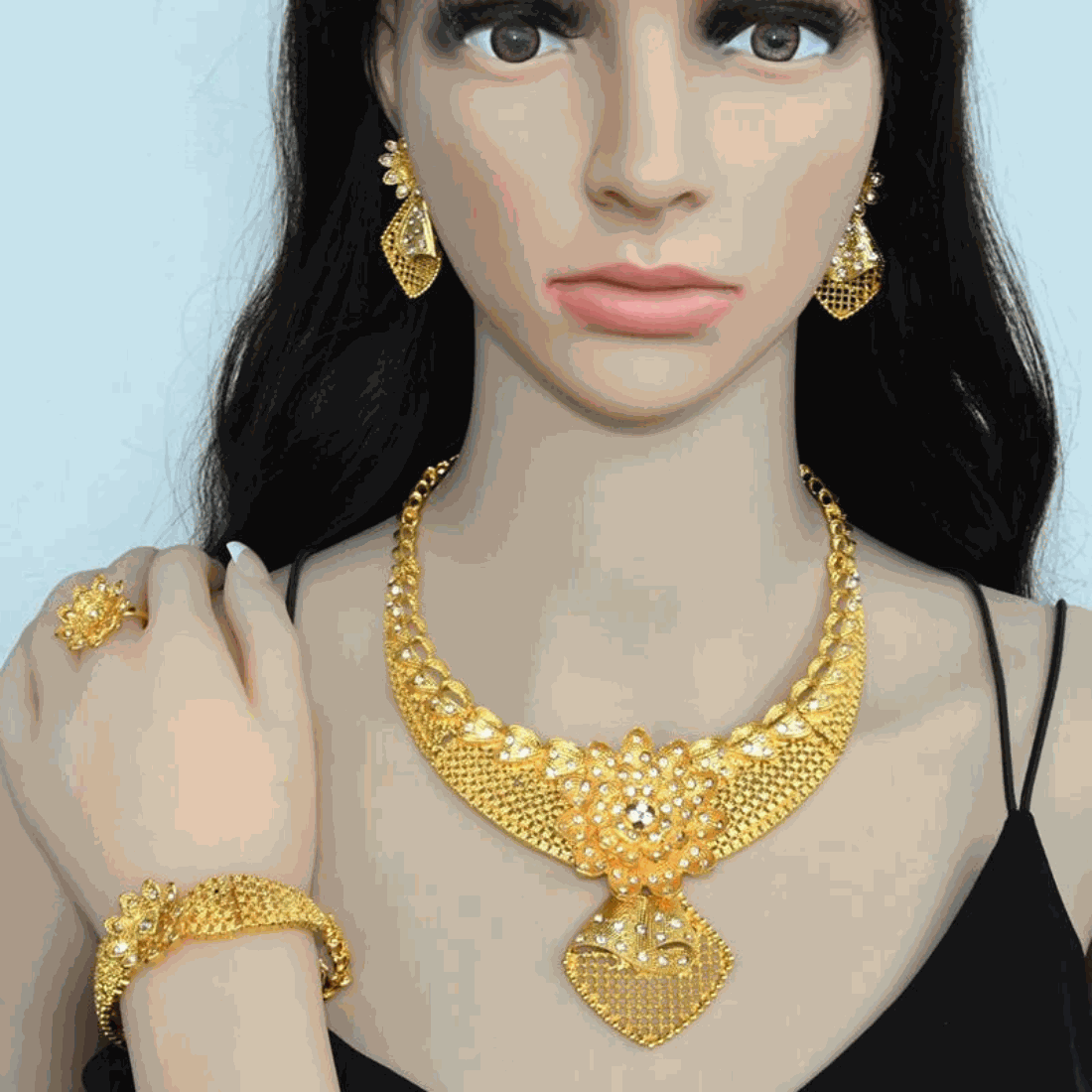 Dubai Golden Jewelry SetExpress Global Mart  wedding_engagement_jewelryProduct Description
Indulge in the elegance and sophistication of the Dubai Golden Jewelry Set. Designed for the modern bride, this exquisite set features a stunningDubai Golden Jewelry SetCartifind