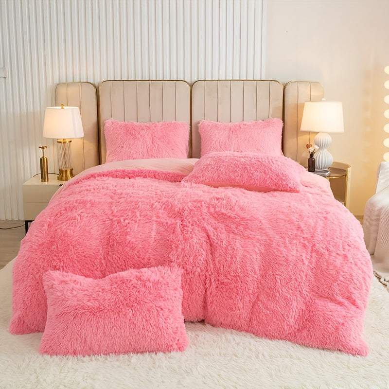 Multicolor Plush Duvet Cover SetExpress Global Mart  customizedProduct Description
Enhance your bedroom with the Multicolor Plush Duvet Cover Set, a luxurious addition that combines comfort and style seamlessly. Crafted from 100Multicolor Plush Duvet Cover SetCartifind