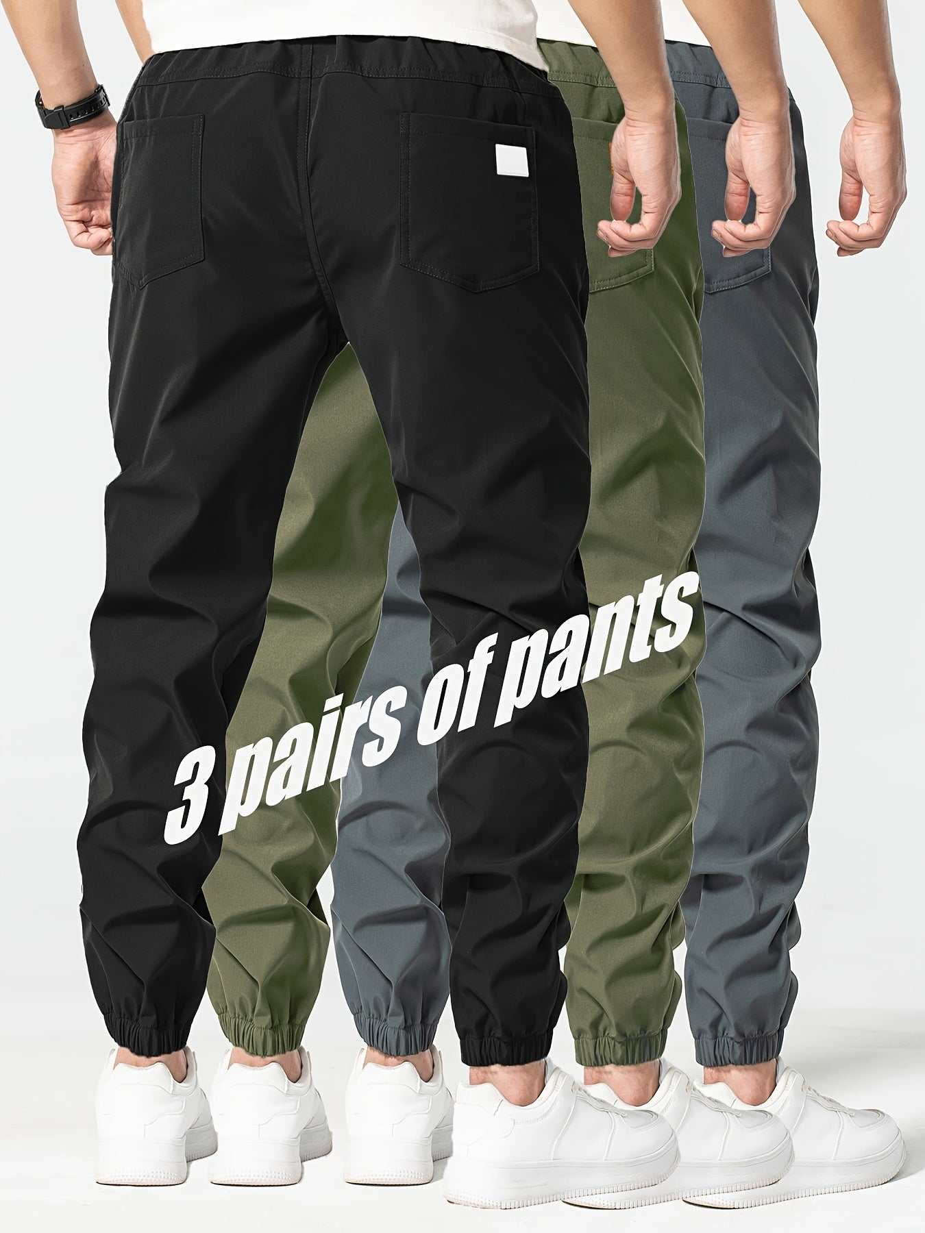 Drawstring Waist, Multiple Pockets,Express Global Mart  customizedMaterial:PolyesterDetails:PocketPattern:Solid colorSheer:NoFabric:Non-StretchOperation Instruction:Machine wash or professional dry cleanFit Type:LooseComposition:103pcs Comfortable Men's Solid Color Joggers - Sweatpants with DrawstrinCartifind