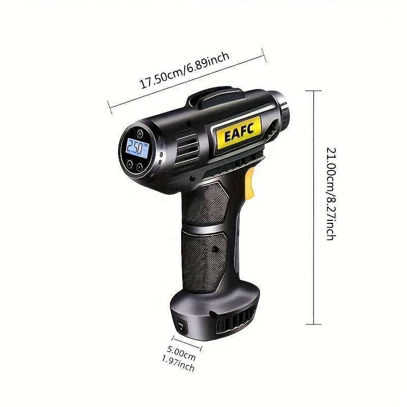 150PSI Cordless Car Tire Inflator PumpExpress Global Mart  customizedPower Mode:USB ChargingOperating Voltage:≤36VBattery Properties:Rechargeable BatteryRechargeable Battery:Lithium Battery-18650 SeriesDischarge Function:No discharge Portable Air Compressor: 150PSI Cordless Car Tire Inflator Pump With Pb0d141-b8