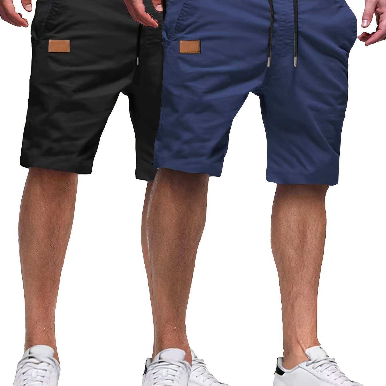 2pcs Mens Relaxed Fit Casual Cargo Shorts - Drawstring Waist, Slight Stretch, Solid Color, Woven Fabric, Hand Washable - PerfectExpress Global Mart  customizedMaterial:Woven FabricComposition:100% PolyesterDetails:DrawstringPattern:Solid colorSheer:NoFabric:Slight StretchType:ShortsOperation Instruction:Hand wash or profes2pcs Mens Relaxed Fit Casual Cargo Shorts - Drawstring Waist, Slight Sb0d141-b8