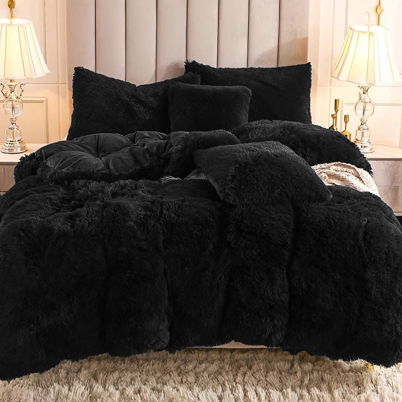 Multicolor Plush Duvet Cover SetExpress Global Mart  customizedProduct Description
Enhance your bedroom with the Multicolor Plush Duvet Cover Set, a luxurious addition that combines comfort and style seamlessly. Crafted from 100Multicolor Plush Duvet Cover SetCartifind