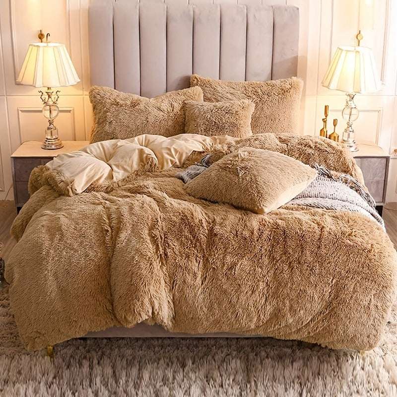 Multicolor Plush Duvet Cover SetExpress Global Mart  customizedProduct Description
Enhance your bedroom with the Multicolor Plush Duvet Cover Set, a luxurious addition that combines comfort and style seamlessly. Crafted from 100Multicolor Plush Duvet Cover SetCartifind