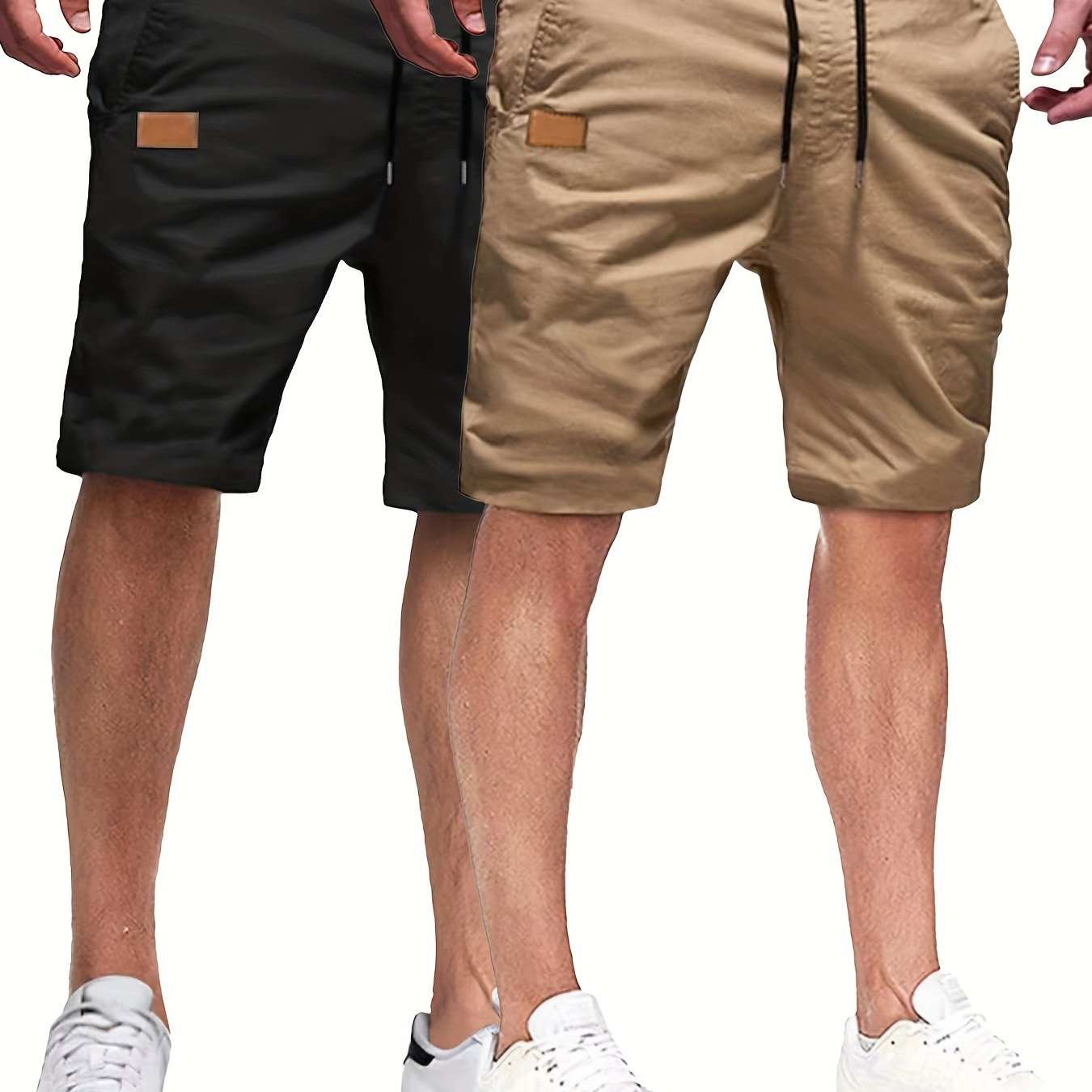 2pcs Mens Relaxed Fit Casual Cargo Shorts - Drawstring Waist, Slight Stretch, Solid Color, Woven Fabric, Hand Washable - PerfectExpress Global Mart  customizedMaterial:Woven FabricComposition:100% PolyesterDetails:DrawstringPattern:Solid colorSheer:NoFabric:Slight StretchType:ShortsOperation Instruction:Hand wash or profes2pcs Mens Relaxed Fit Casual Cargo Shorts - Drawstring Waist, Slight Sb0d141-b8