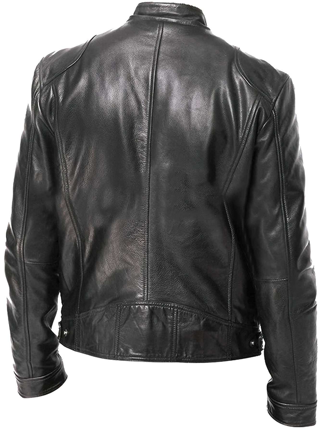 PU Leather Motorcycle Jacket - Zipper CardiganExpress Global Mart  customizedMaterial:PU
Length:Regular
Sleeve Length:Long Sleeve
Sleeve Type:Regular Sleeve
Details:Zipper
Pattern:Solid color
Sheer:No
Fabric:Non-Stretch
Placket Type:Placket
PMen's PU Leather Motorcycle Jacketb0d141-b8