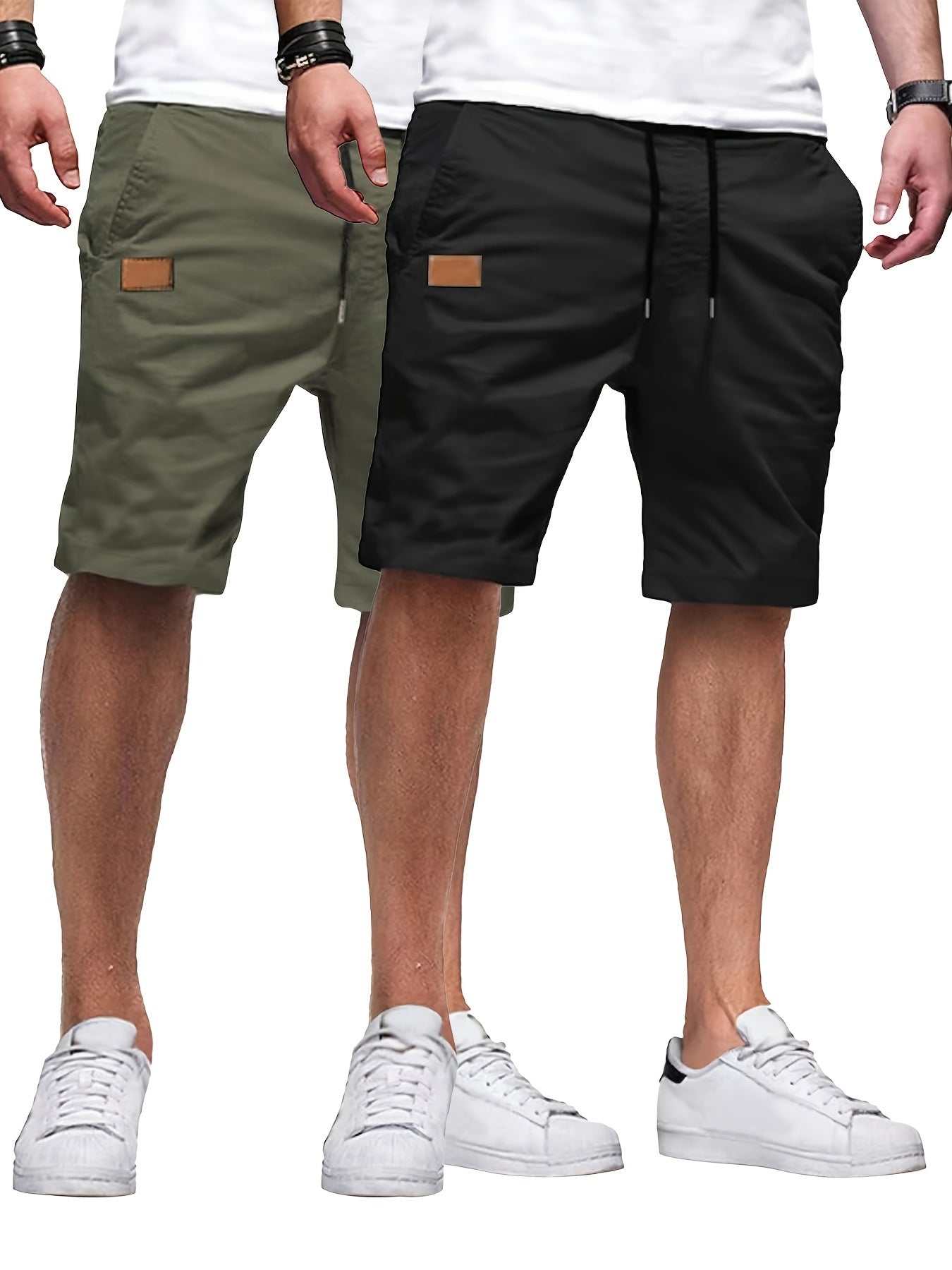 2pcs Mens Relaxed Fit Casual Cargo Shorts - Drawstring Waist, Slight Stretch, Solid Color, Woven Fabric, Hand Washable - PerfectExpress Global Mart  customizedMaterial:Woven FabricComposition:100% PolyesterDetails:DrawstringPattern:Solid colorSheer:NoFabric:Slight StretchType:ShortsOperation Instruction:Hand wash or profes2pcs Mens Relaxed Fit Casual Cargo Shorts - Drawstring Waist, Slight Sb0d141-b8