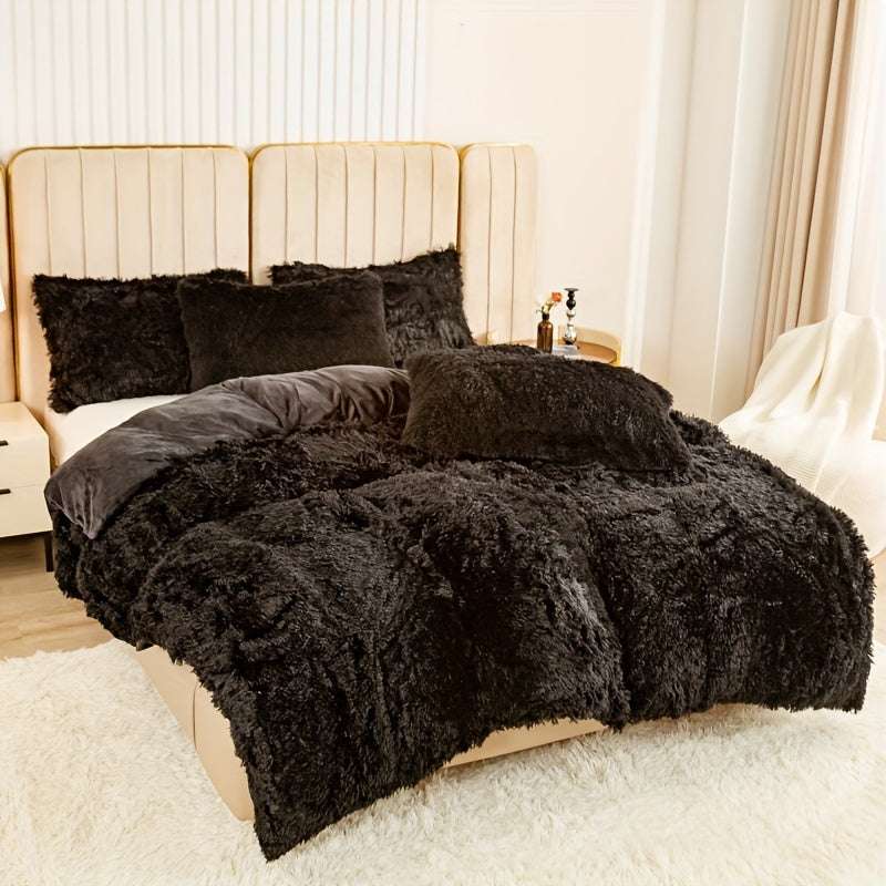 Multicolor Plush Duvet Cover SetExpress Global Mart  customizedProduct Description
Enhance your bedroom with the Multicolor Plush Duvet Cover Set, a luxurious addition that combines comfort and style seamlessly. Crafted from 100Multicolor Plush Duvet Cover SetCartifind