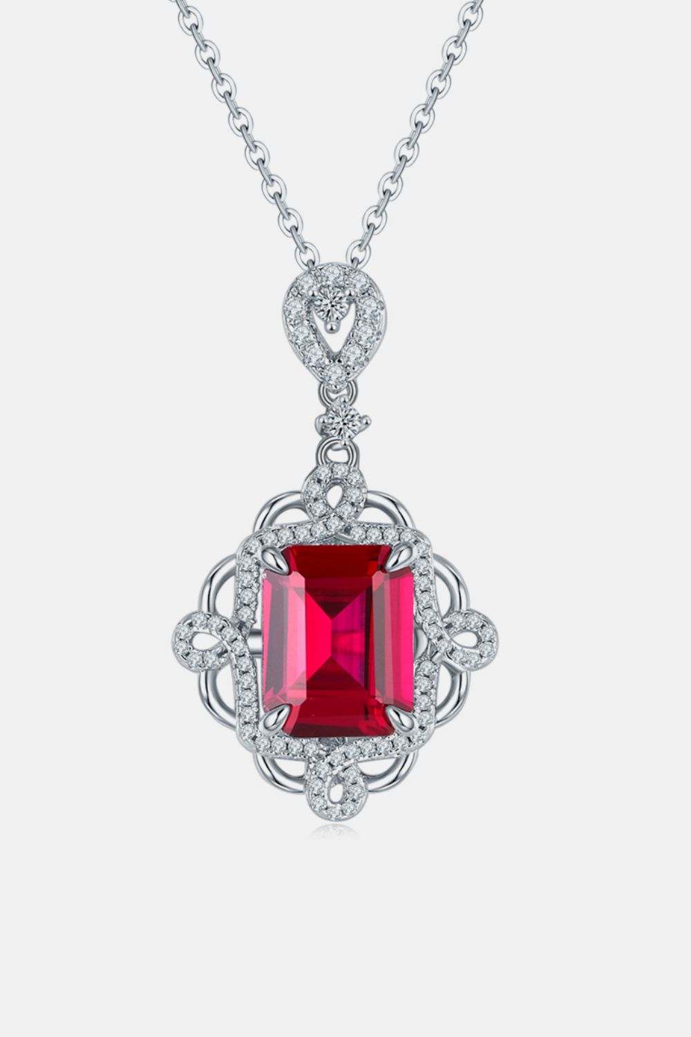 925 Sterling Silver Ruby Pendant NecklaceExpress Global Mart  Pieces: 1-piece
Material: 925 sterling silver, Cultivating Ruby
Care instructions: Avoid wearing during exercise, as sweat will react with the jewelry to produce sil925 Sterling Silver Ruby Pendant NecklaceTrendsi