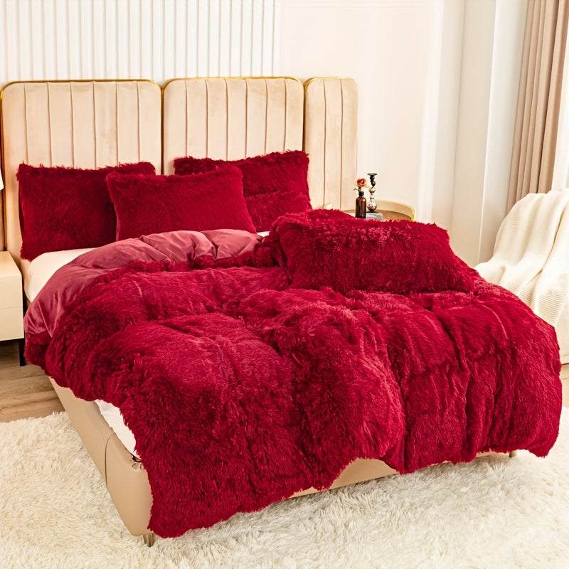 Multicolor Plush Duvet Cover SetExpress Global Mart  customizedProduct Description
Enhance your bedroom with the Multicolor Plush Duvet Cover Set, a luxurious addition that combines comfort and style seamlessly. Crafted from 100Multicolor Plush Duvet Cover SetCartifind