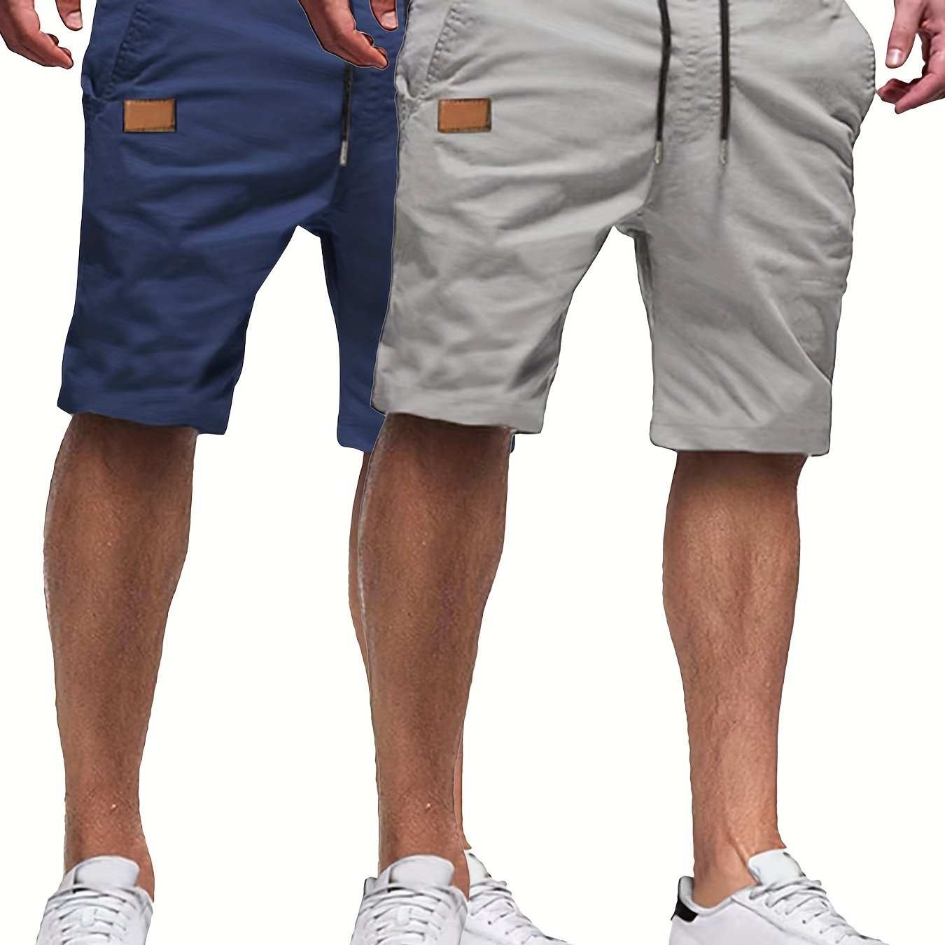 2pcs Mens Relaxed Fit Casual Cargo Shorts - Drawstring Waist, Slight Stretch, Solid Color, Woven Fabric, Hand Washable - PerfectExpress Global Mart  customizedMaterial:Woven FabricComposition:100% PolyesterDetails:DrawstringPattern:Solid colorSheer:NoFabric:Slight StretchType:ShortsOperation Instruction:Hand wash or profes2pcs Mens Relaxed Fit Casual Cargo Shorts - Drawstring Waist, Slight Sb0d141-b8