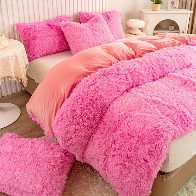 Multicolor Plush Duvet Cover SetExpress Global Mart  customizedProduct Description
Enhance your bedroom with the Multicolor Plush Duvet Cover Set, a luxurious addition that combines comfort and style seamlessly. Crafted from 100Multicolor Plush Duvet Cover SetCartifind