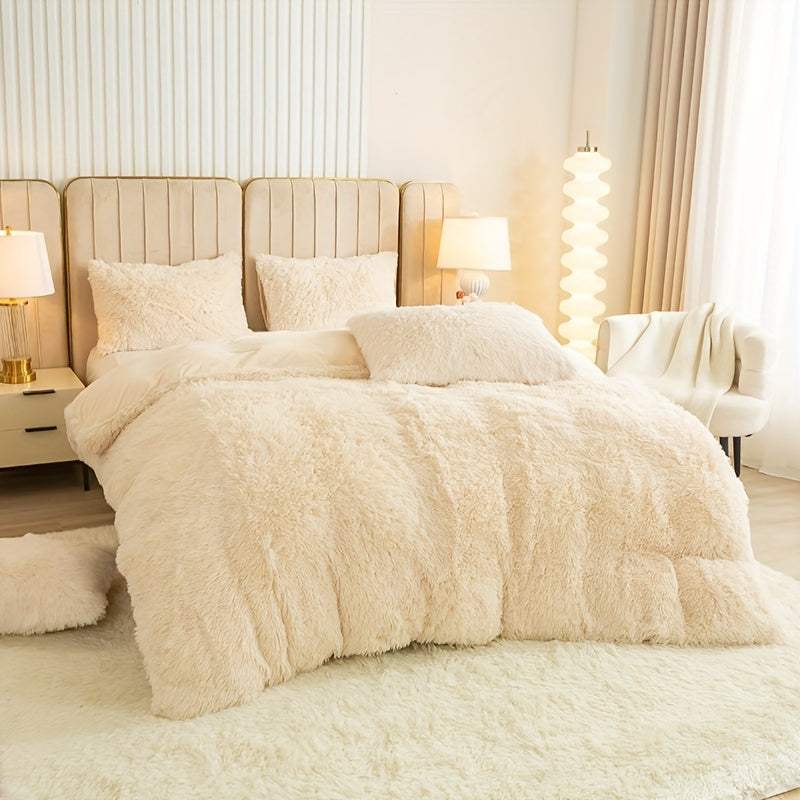 Multicolor Plush Duvet Cover SetExpress Global Mart  customizedProduct Description
Enhance your bedroom with the Multicolor Plush Duvet Cover Set, a luxurious addition that combines comfort and style seamlessly. Crafted from 100Multicolor Plush Duvet Cover SetCartifind