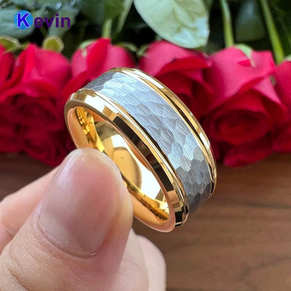 8mm Hammered Tungsten Carbide Ring Men Women Wedding BandExpress Global Mart  wedding_engagement_jewelryCompatibility:OtherFunction:OtherSurface Width:8mmSetting Type:NoneRings Type:Wedding BandsModel Number:KTR-252Shape\pattern:RoundStyle:TRENDYOccasion:WeddingMateria8mm Hammered Tungsten Carbide Ring Men Women Wedding Band Two Tone Golb0d141-b8