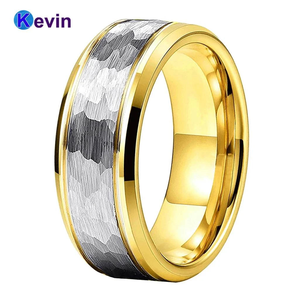 8mm Hammered Tungsten Carbide Ring Men Women Wedding BandExpress Global Mart  wedding_engagement_jewelryCompatibility:OtherFunction:OtherSurface Width:8mmSetting Type:NoneRings Type:Wedding BandsModel Number:KTR-252Shape\pattern:RoundStyle:TRENDYOccasion:WeddingMateria8mm Hammered Tungsten Carbide Ring Men Women Wedding Band Two Tone Golb0d141-b8