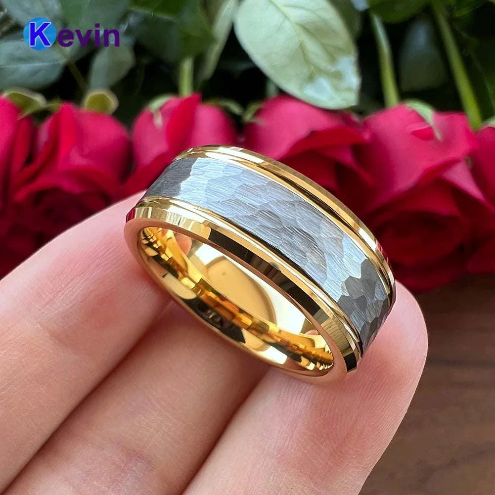 8mm Hammered Tungsten Carbide Ring Men Women Wedding BandExpress Global Mart  wedding_engagement_jewelryCompatibility:OtherFunction:OtherSurface Width:8mmSetting Type:NoneRings Type:Wedding BandsModel Number:KTR-252Shape\pattern:RoundStyle:TRENDYOccasion:WeddingMateria8mm Hammered Tungsten Carbide Ring Men Women Wedding Band Two Tone Golb0d141-b8