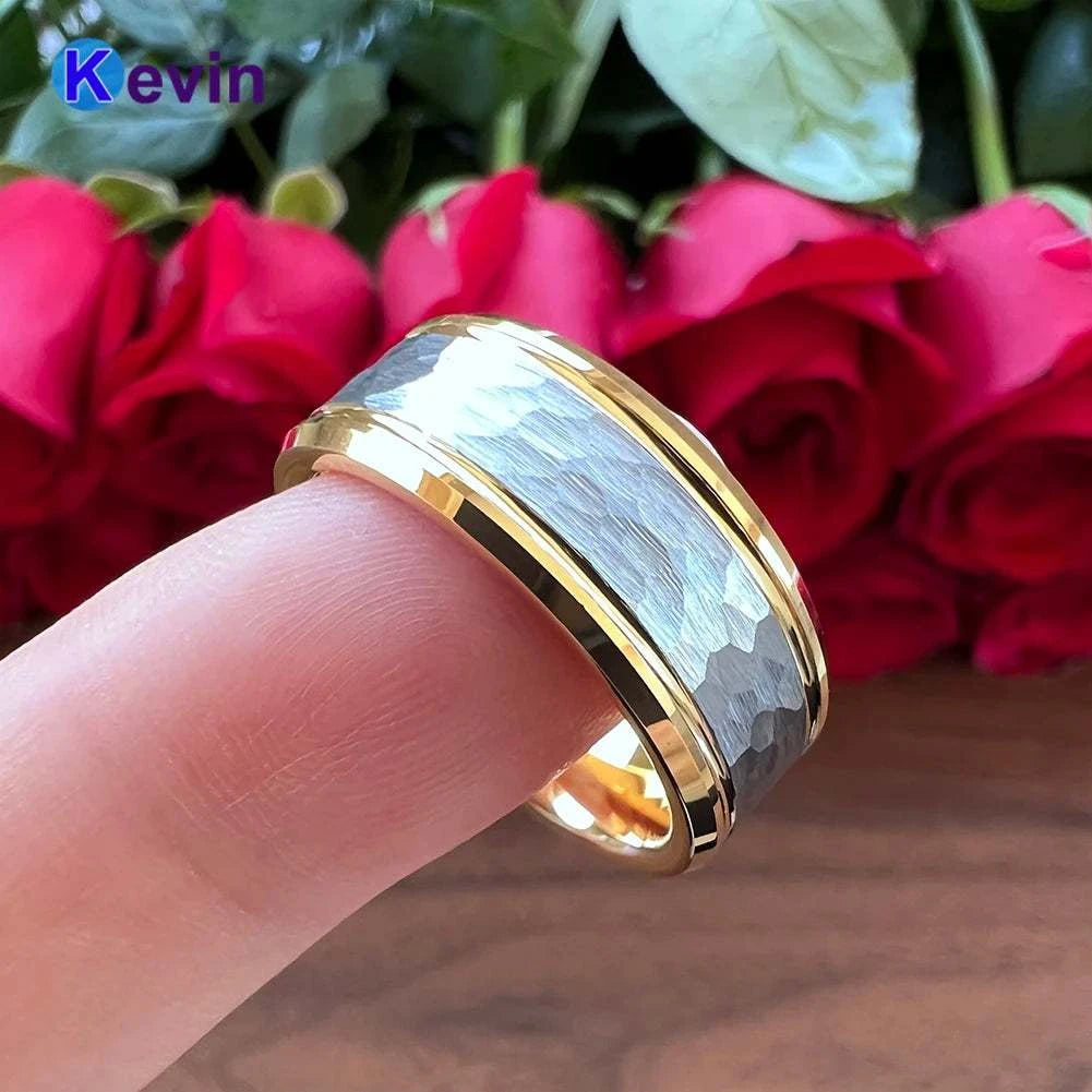 8mm Hammered Tungsten Carbide Ring Men Women Wedding BandExpress Global Mart  wedding_engagement_jewelryCompatibility:OtherFunction:OtherSurface Width:8mmSetting Type:NoneRings Type:Wedding BandsModel Number:KTR-252Shape\pattern:RoundStyle:TRENDYOccasion:WeddingMateria8mm Hammered Tungsten Carbide Ring Men Women Wedding Band Two Tone Golb0d141-b8