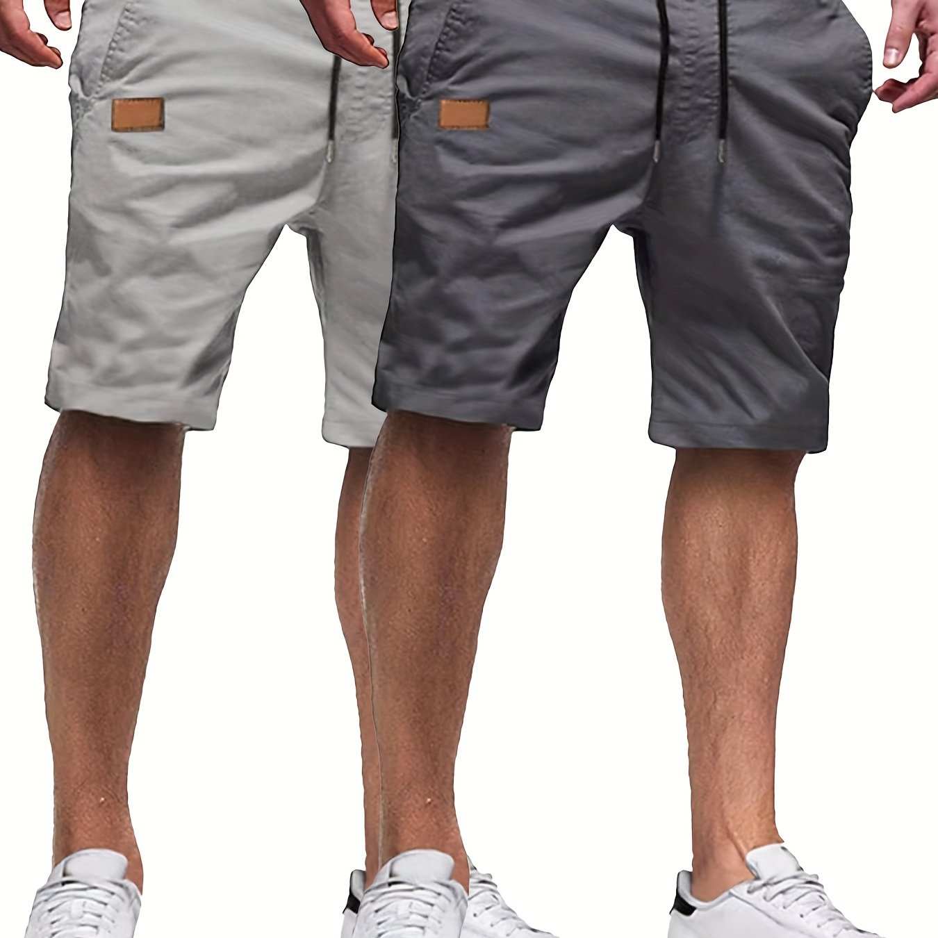 2pcs Mens Relaxed Fit Casual Cargo Shorts - Drawstring Waist, Slight Stretch, Solid Color, Woven Fabric, Hand Washable - PerfectExpress Global Mart  customizedMaterial:Woven FabricComposition:100% PolyesterDetails:DrawstringPattern:Solid colorSheer:NoFabric:Slight StretchType:ShortsOperation Instruction:Hand wash or profes2pcs Mens Relaxed Fit Casual Cargo Shorts - Drawstring Waist, Slight Sb0d141-b8