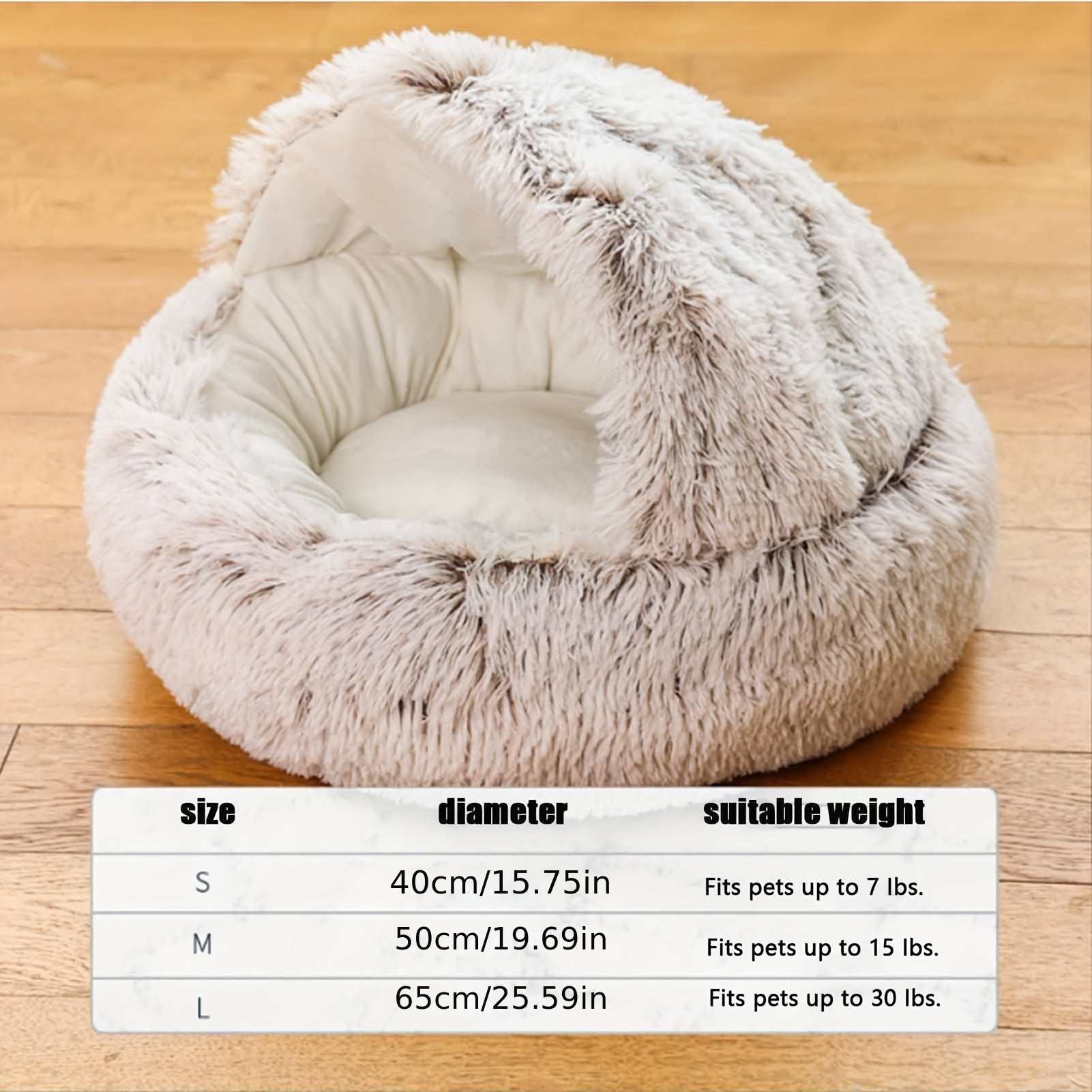 Calming Dog Beds & Cat Cave BedExpress Global Mart  customizedMajor Material:Faux FurItem ID:YC61842Calming Dog Beds & Cat Cave Bed With Hooded Cover, Washable Round Bedsb0d141-b8