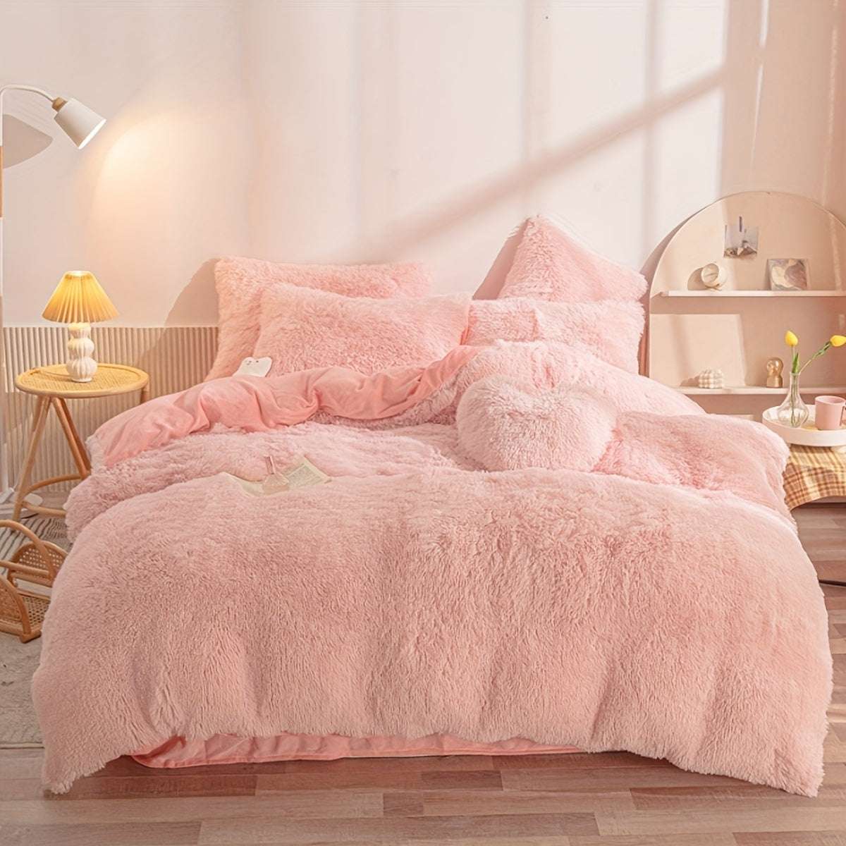 Multicolor Plush Duvet Cover SetExpress Global Mart  customizedProduct Description
Enhance your bedroom with the Multicolor Plush Duvet Cover Set, a luxurious addition that combines comfort and style seamlessly. Crafted from 100Multicolor Plush Duvet Cover SetCartifind