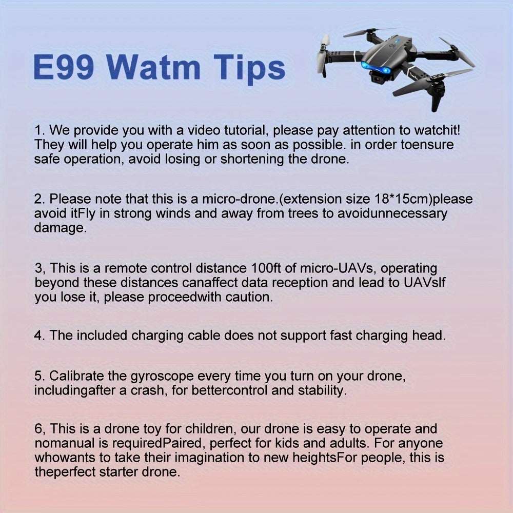 E99 DroneExpress Global Mart  customizedProduct Description
Experience the thrill of aerial photography with the E99 Drone With HD Camera. Designed for both beginners and enthusiasts, this drone offers impE99 Drone With HD CameraCartifind