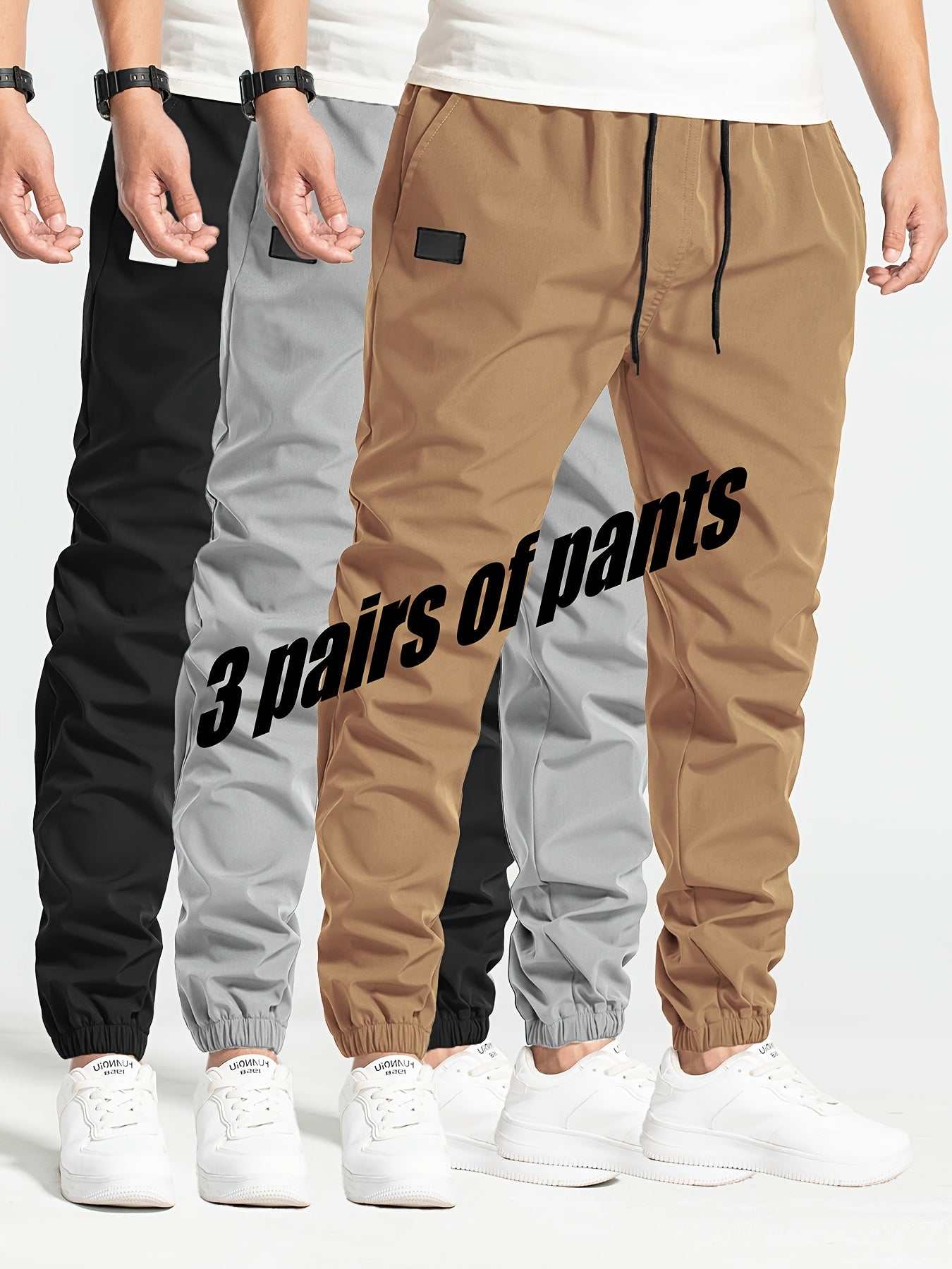 Mens 3Piece Jogger Set Comfy MultiPocket SweatpantsExpress Global Mart  customizedProduct Description:
Yo, ever been caught out wanting to flex the ultimate blend of style and chill vibes? Look no further, fam! This 3-Piece Jogger Set is the drippMens 3Piece Jogger Set Comfy MultiPocket Sweatpantsb0d141-b8