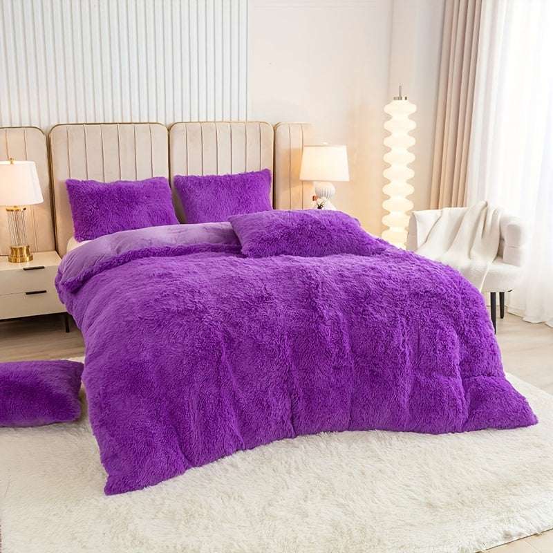 Multicolor Plush Duvet Cover SetExpress Global Mart  customizedProduct Description
Enhance your bedroom with the Multicolor Plush Duvet Cover Set, a luxurious addition that combines comfort and style seamlessly. Crafted from 100Multicolor Plush Duvet Cover SetCartifind