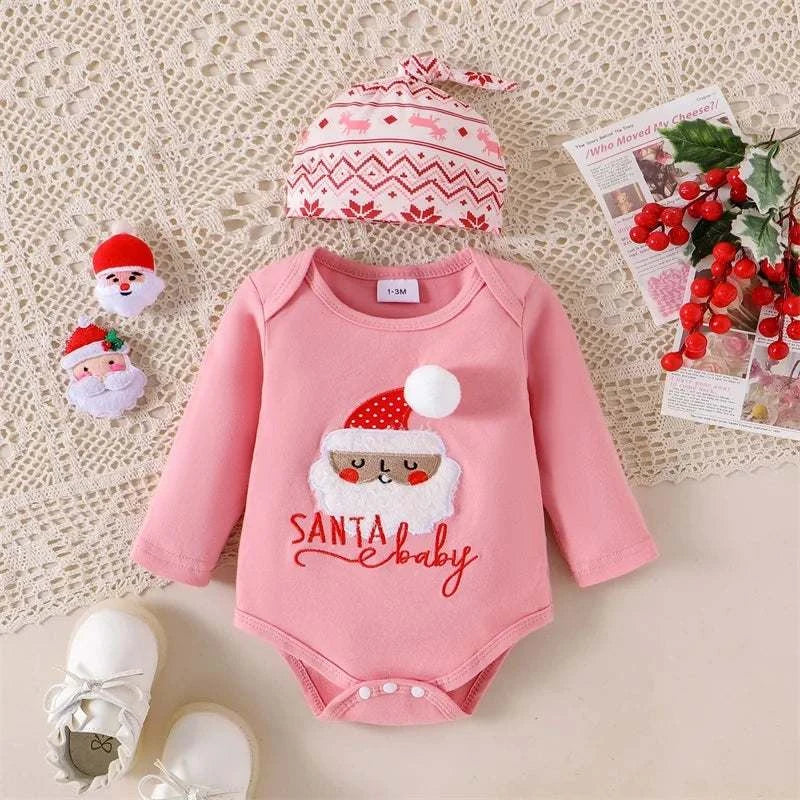 Baby Girls Christmas Outfit Santa Print Long Sleeves RomperExpress Global Mart  customizedHign-concerned Chemical:NoneFit:Fits true to size, take your normal sizeOuterwear Type:coatModel Number:baby girls clothes setMaterial Composition:PolyesterSleeve StBaby Girls Christmas Outfit Santa Print Long Sleeves Romper and Snowflb0d141-b8