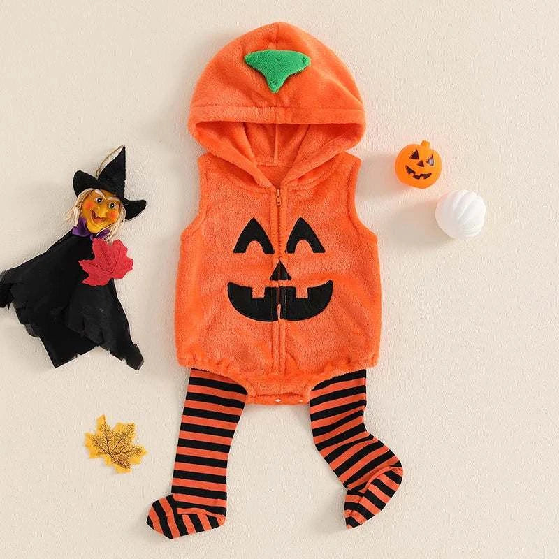 Baby Girls Rompers Halloween Clothes Pumpkin Face Pattern Zipper Sleeveless Hooded Toddler BodysuitsExpress Global Mart  customizedHign-concerned Chemical:NoneFit:Fits true to size, take your normal sizeOuterwear Type:coatModel Number:baby girls SetMaterial Composition:cotton polyesterSleeve StyBaby Girls Rompers Halloween Clothes Pumpkin Face Pattern Zipper Sleevb0d141-b8