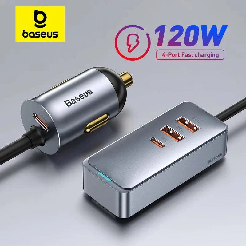 Baseus 120W PD Car Charger Fast ChargingExpress Global Mart  phone_accessoriesApplied Fast Charge Protocols:Samsung Adaptive Fast Charge,Huawei FCP,USB PD,Qualcomm Quick ChargeGaN:NoMax. Output Power:120WType:Car ChargerModel Number:Baseus CarBaseus 120W PD Car Charger Fast Charging for All DevicesExpress Global Mart