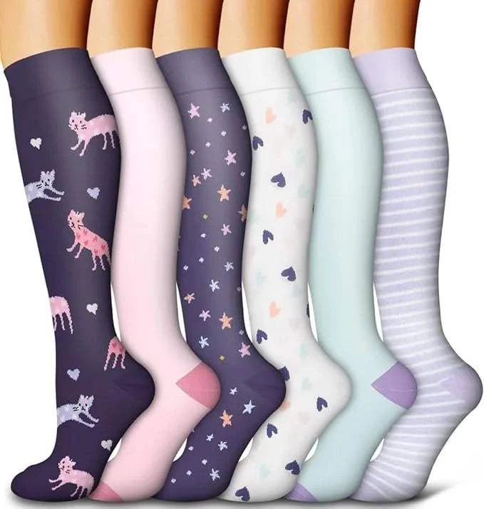 Compression SocksExpress Global Mart  customizedHign-concerned Chemical:NoneCraft of Weaving:KnitPieces:6pcsSexually Suggestive:NoObscene Picture:NoModel Number:Compressed Socks SetThickness:StandardPattern Type:FCompression Socks for Women & Men Circulation(6 pairs)-Graduated Suppob0d141-b8