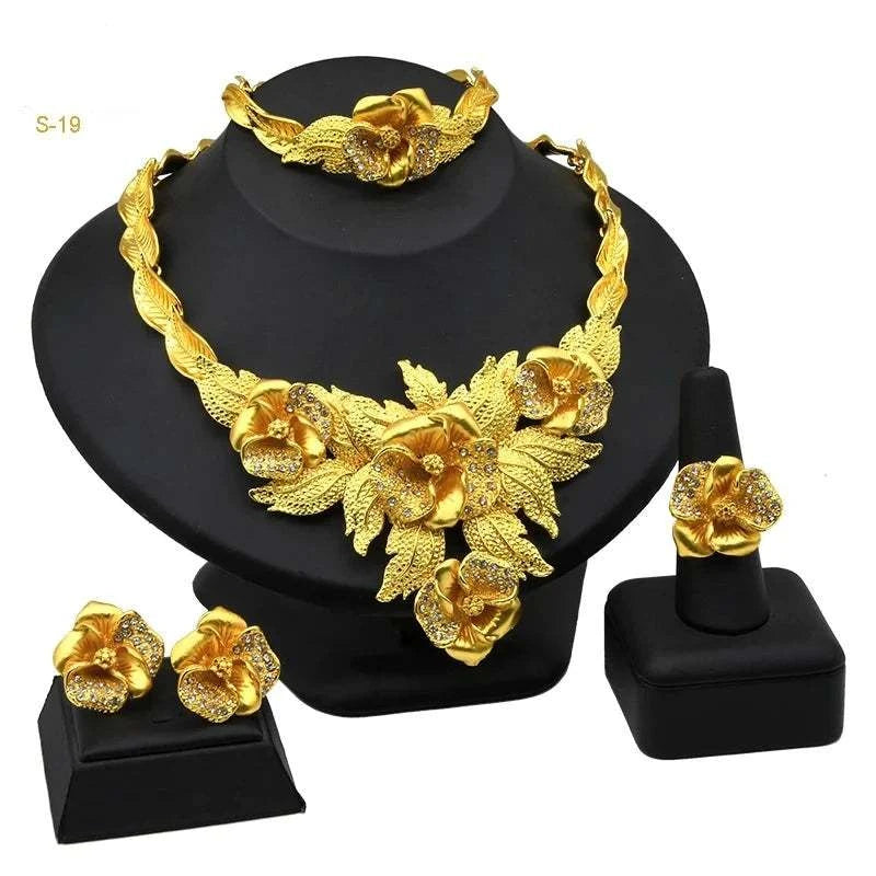 Dubai Golden Jewelry SetExpress Global Mart  wedding_engagement_jewelryProduct Description
Indulge in the elegance and sophistication of the Dubai Golden Jewelry Set. Designed for the modern bride, this exquisite set features a stunningDubai Golden Jewelry SetCartifind