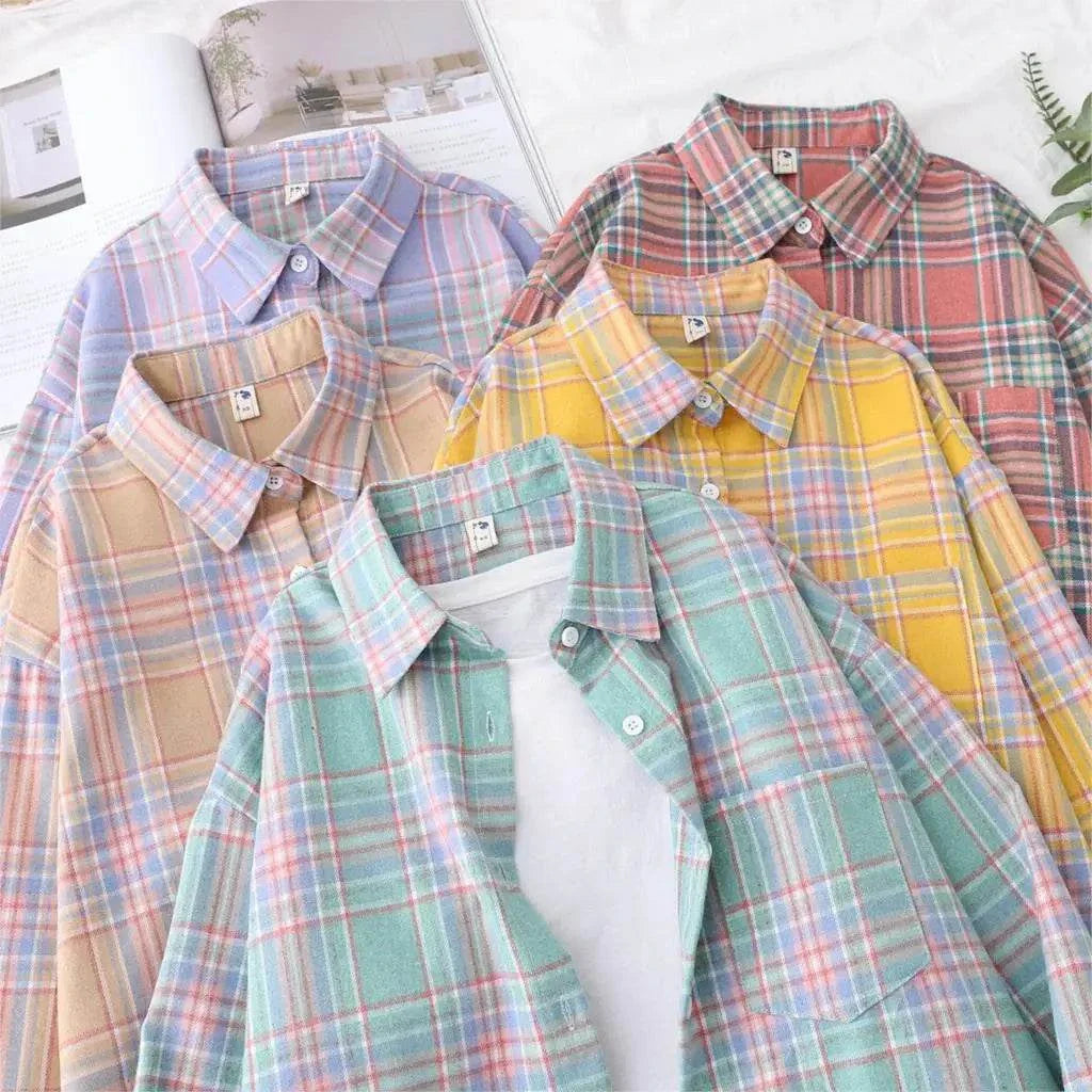 Loose Women’Express Global Mart  Product Description
Add a touch of casual elegance to your wardrobe with the Loose Women’s Plaid Shirt. This versatile shirt is designed with a relaxed fit, making iLoose Women’s Plaid ShirtDSers