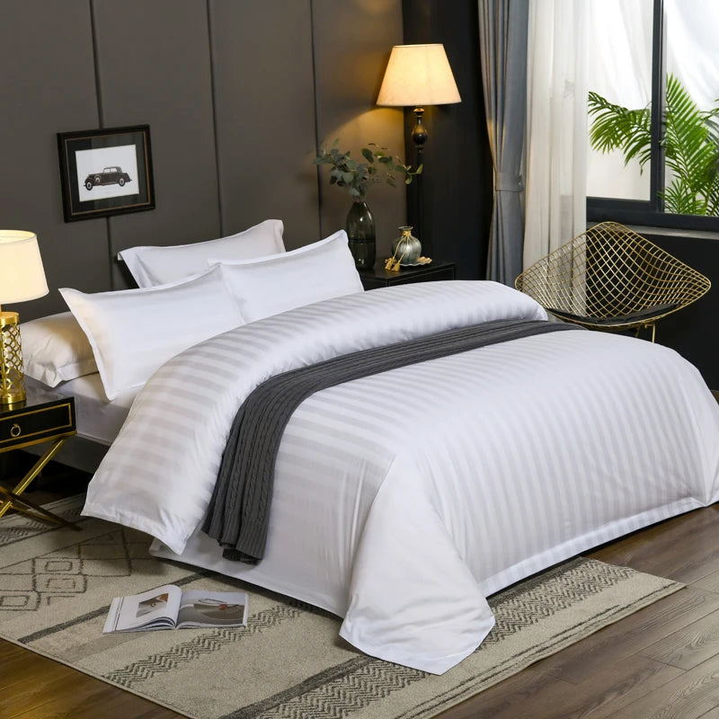 Premium Duvet Cover Bed Sheet set  100%Nature Cotton 600TC White Bedding set Twin Full Queen King Luxurious Hotel Collection